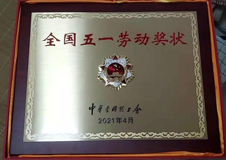 市总工会向导为我司揭晓天下五一劳动奖状