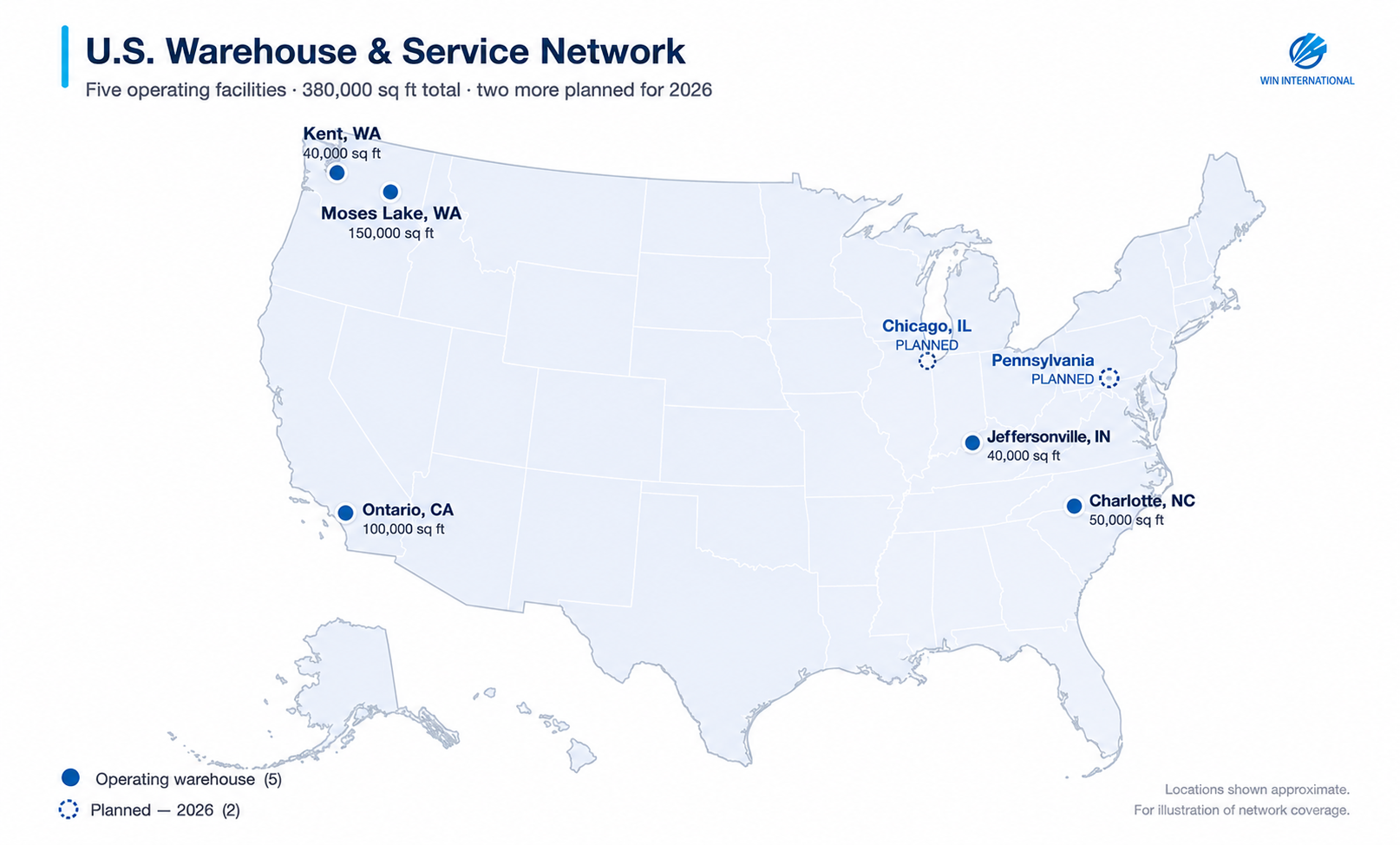 U.S. Warehouse & Service Network